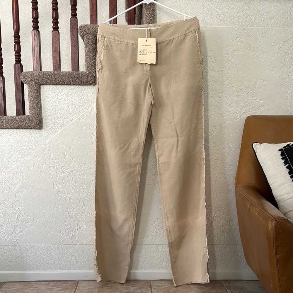 ROBERT GRAHAM Women’s Beige 50% Silk 50% Cotton Pants Size 6 NWT